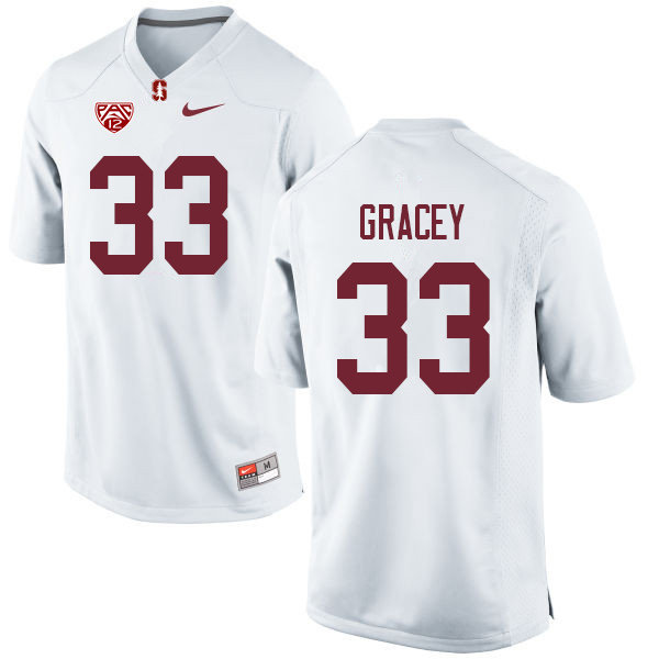 Men #33 Alex Gracey Stanford Cardinal College Football Jerseys Sale-White